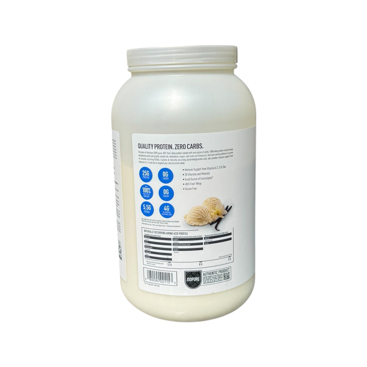 ISOPURE - ZERO CARB PROTEIN - 3LB (1.36 KG) - CREAMY VANILLA - ISOPURE