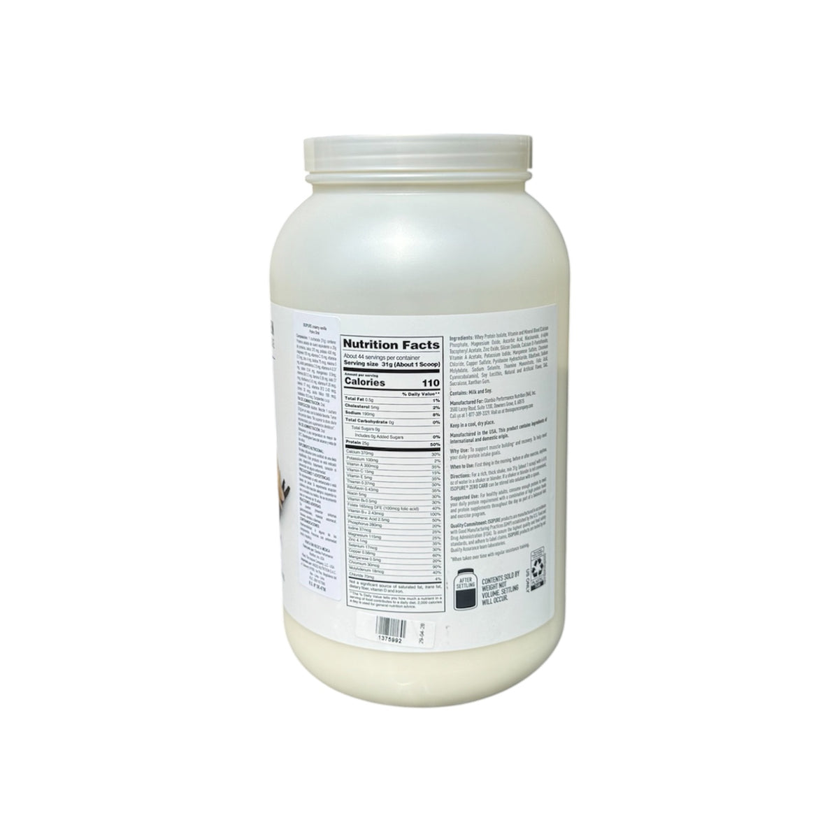 ISOPURE - ZERO CARB PROTEIN - 3LB (1.36 KG) - CREAMY VANILLA - ISOPURE