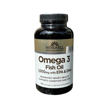 OMEGA 3 FISH OIL EPA & DHA - 180 CAPS - WINDMILL