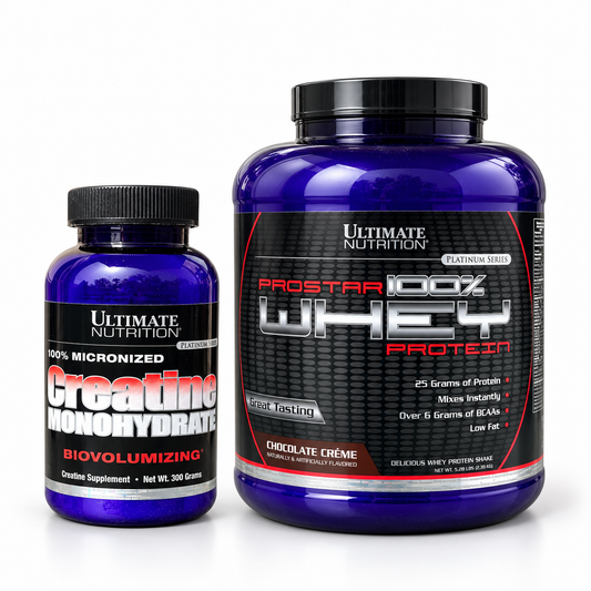 PROSTAR WHEY 5.28 LB CHOCOLATE ULTIMATE NUTRITION + CREATINA 300 G ULTIMATE NUTRITION
